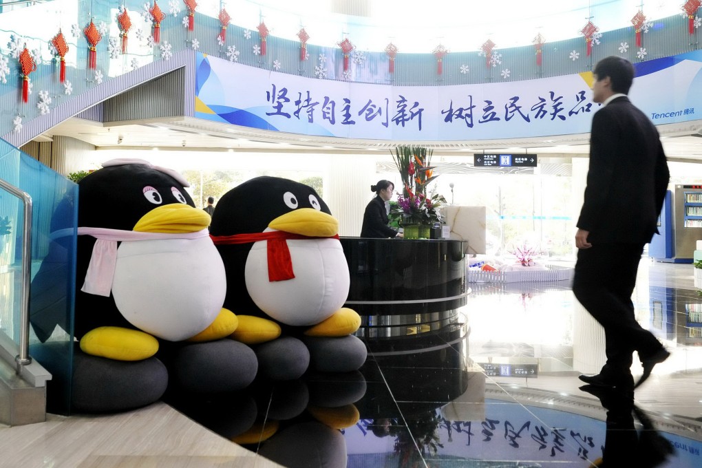Tencent has lost more than 20 per cent of its value in a month since hitting a HK$635 peak on March 6. Photo: Xinhua