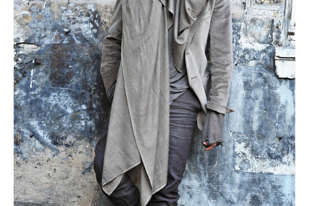 Ackermann with some of his looks for autumn-winter 2014 (right).