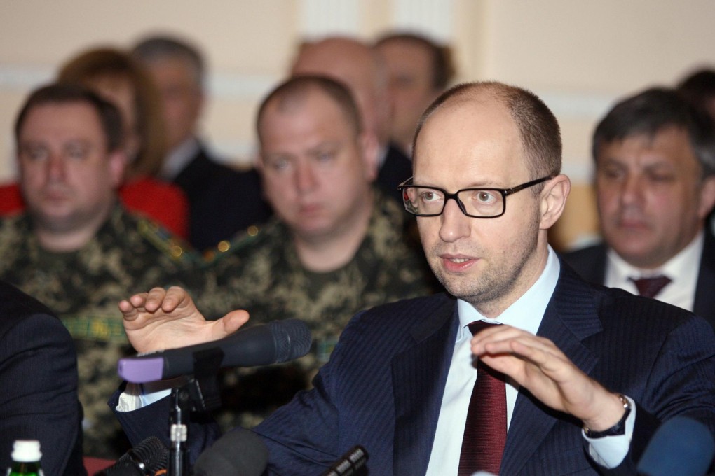 Arseniy Yatsenyuk during his crisis mission to Donetsk. Photo: AFP