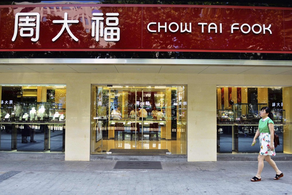 Sales at the Chow Tai Fook's Hong Kong and Macau stores open for at least 12 months declined 9 per cent from a year earlier as fewer customers visited the shops.