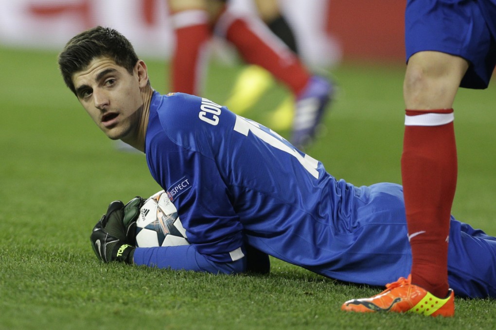 Thibaut Courtois plays for Atletico Madrid on loan but "belongs" to English club Chelsea. Photo: AP
