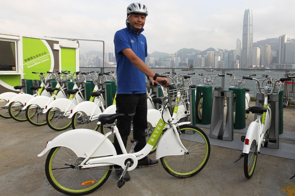 Bikes can be hired for HK$20an hour. Photo: Edward Wong