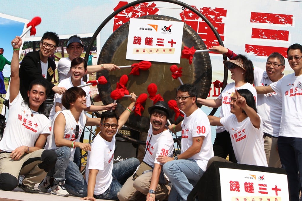 Opening Ceremony of 30-Hour Famine at Aberdeen Sports Ground yesterday. Photo: Jonathan Wong