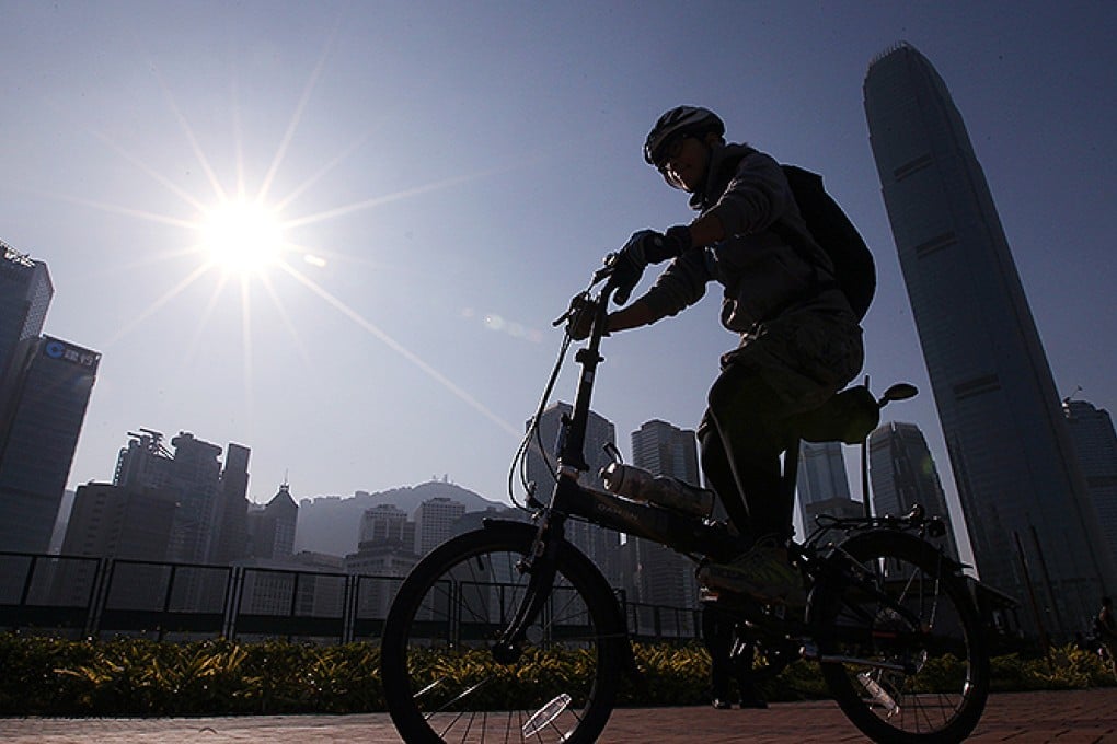 The government says its working towards a bicycle-friendly environment in new towns and parts the New Territories. Photo: Felix Wong