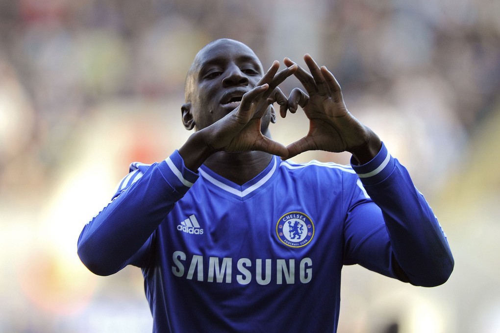 Chelsea's Demba Ba celebrates scoring a goal against Swansea City. Photo: Reuters