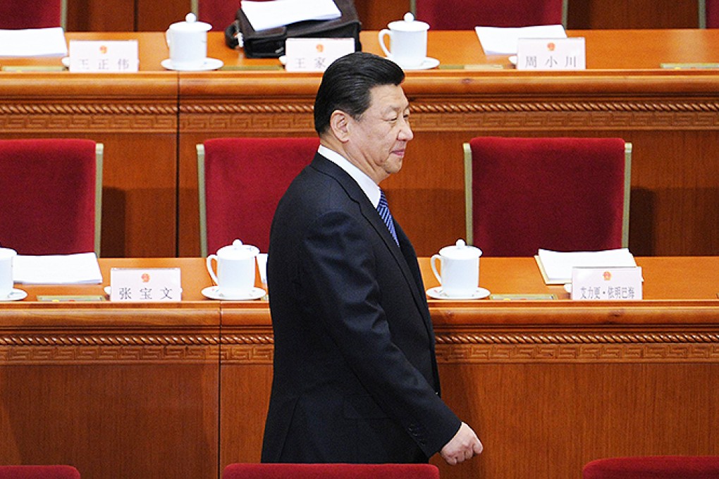 Chinese President Xi Jinping attends the 12th National People's Congress in Beijing in March. China has banned delegates tfrom holding banquets, as the government tries to improve its image following regular corruption scandals. Photo: AFP