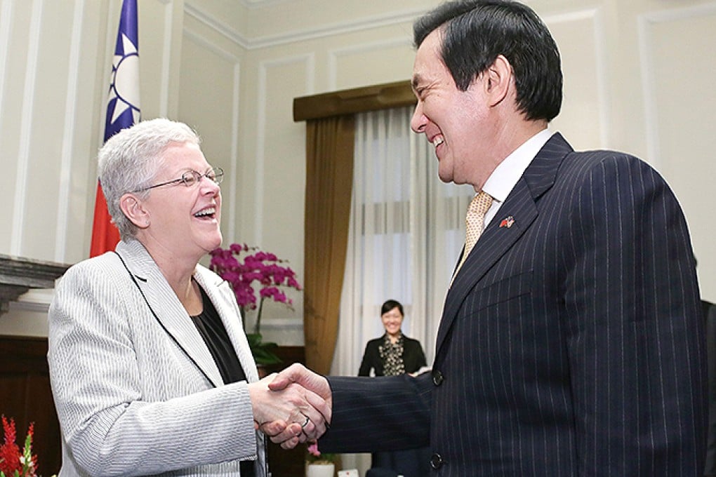 Taiwan President Ma Ying-jeou met US Enviromental Protection Agency Administrator Gina McCarthy on Monday. Photo: EPA