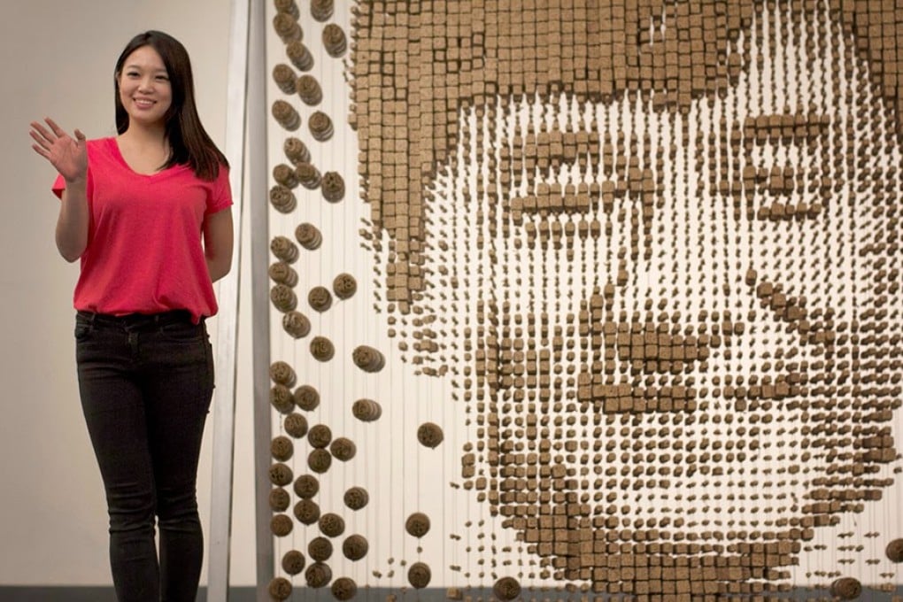 Over 64,000 chopsticks were used for this image of Jackie Chan. Photo: Red Hong Yi