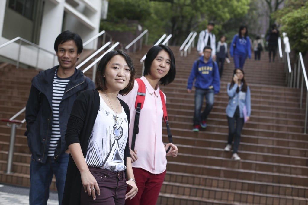 From left: students Aye Thein, Thet Hnin Aye and Khine Lynn Thu are studying at the University of Hong Kong.Photo: Nora Tam