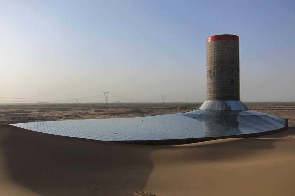 A test updraft tower in Inner Mongolia could only be built to 50 metres, not the desired 200, because of a nearby airport.