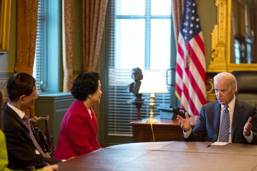 Martin Lee and Anson Chan meet Joe Biden. Photo: SMP