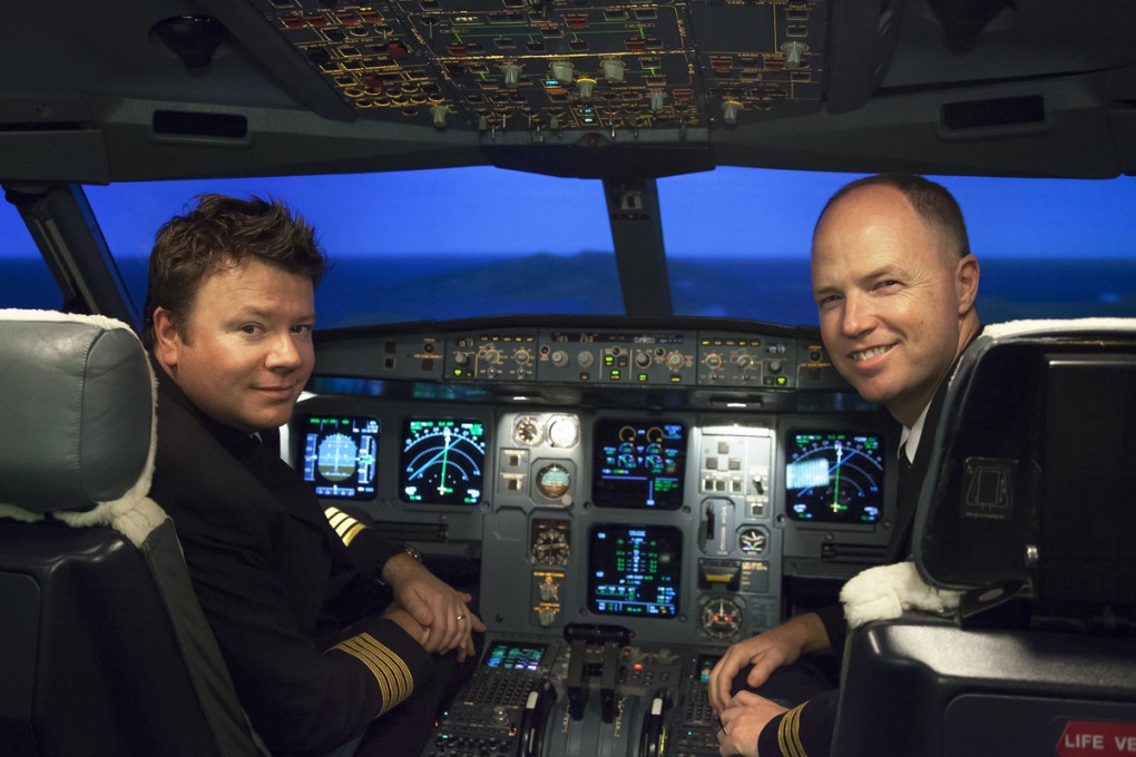 Captain Malcolm Waters (left) and First Officer David Hayhoe are reunited in the cockpit of an Airbus. Photos: Red Door News Hong Kong; AFP; Civil Aviation Department