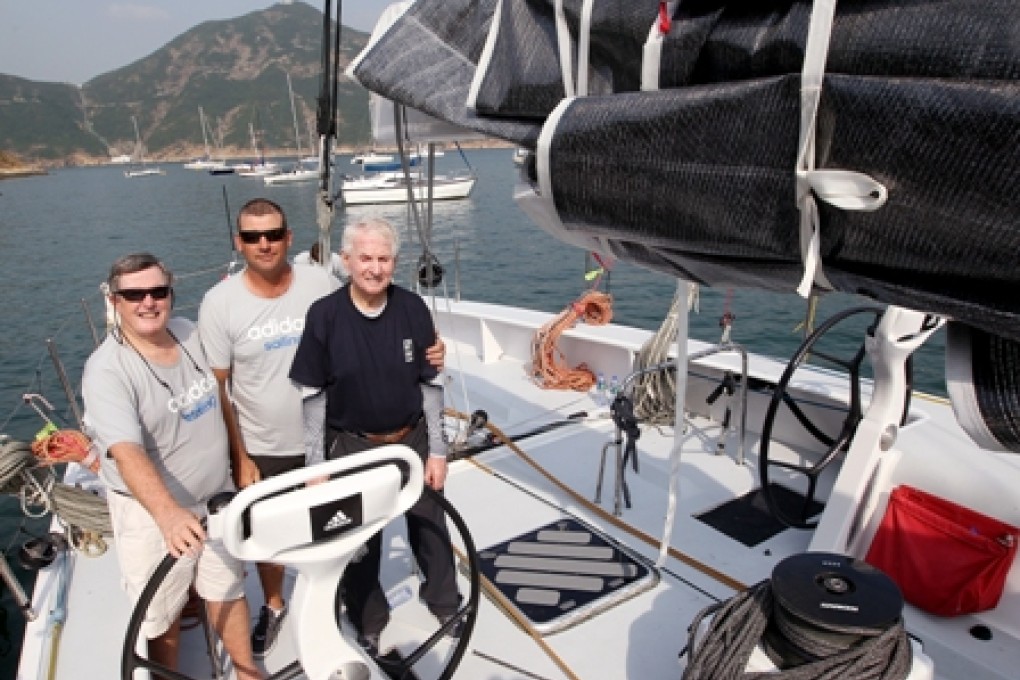 Syd Fischer (right) with David Witt (centre) and Geoff Hill on Ragamuffin 90. Photo: Jonathan Wong