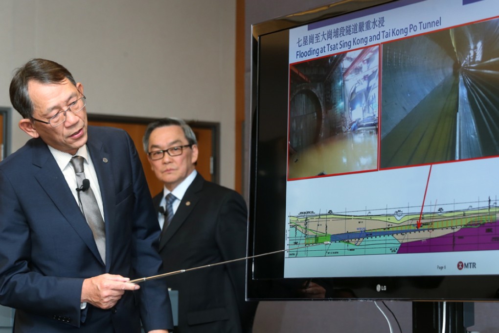 Project general manager Antonio Choi and network projects director Chew Tai-chong explain the delay. Photo: David Wong