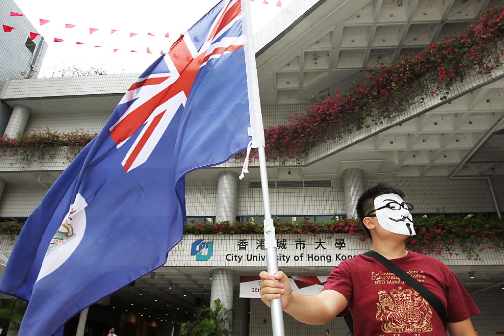 Members of Hongkongese priority stages protest at City University of Hong Kong. Photo: Edward Wong