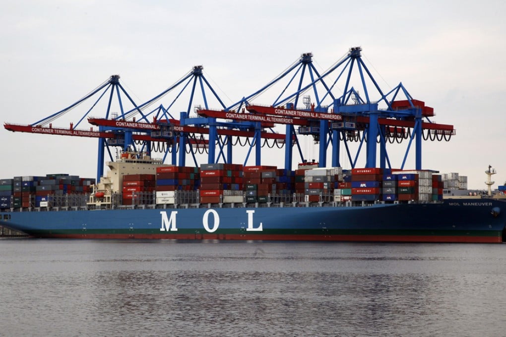 A Mitsui O.S.K. Lines container ship.