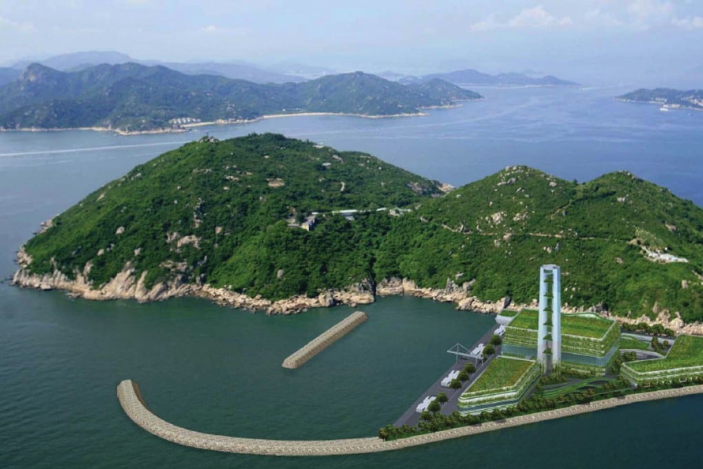 Artist's Impression of the Shek Kwu Chau Incinerator. Photo: SCMP