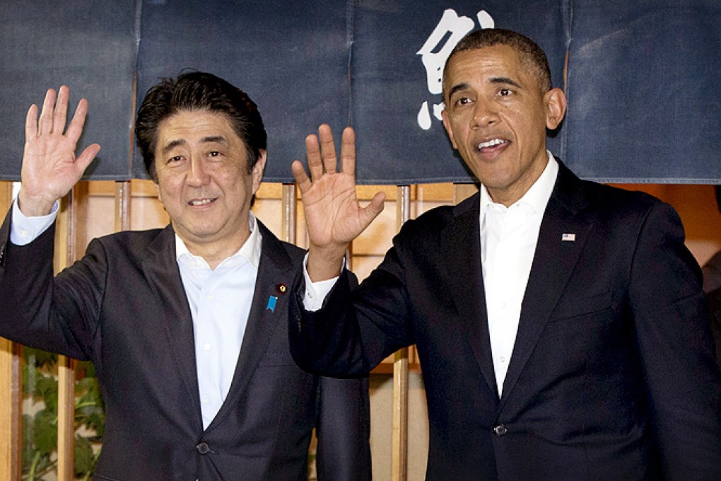 US President Barack Obama and Japanese Prime Minister Shinzo Abe in Tokyo. Photo: AP