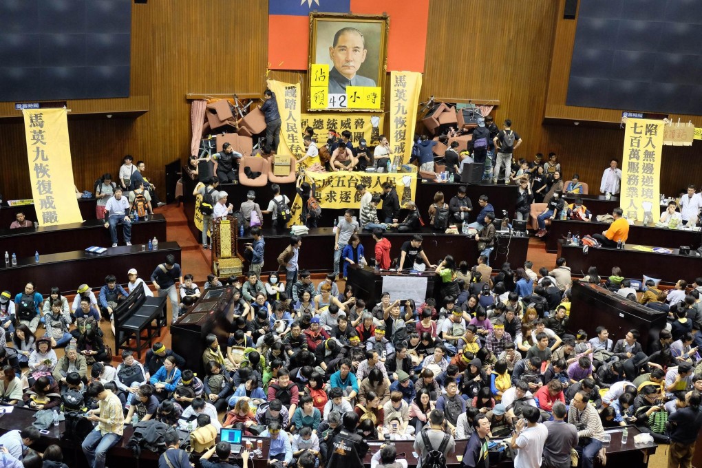Massive student protests that began last month led to the occupation of Taiwan's parliament . Photo: AFP