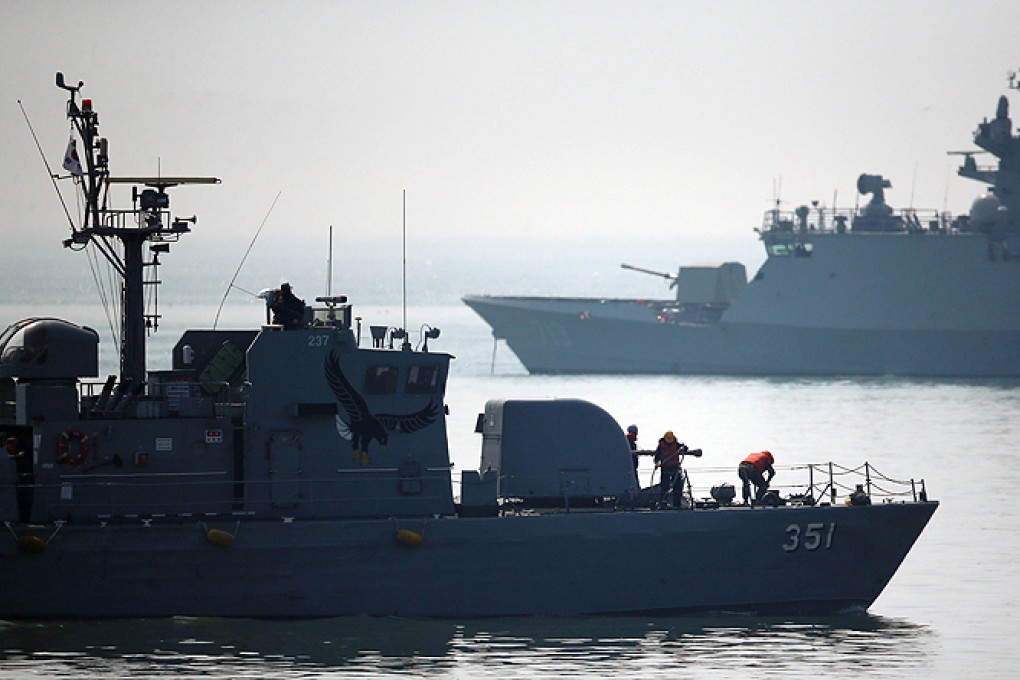 South Korean Navy ships near the disputed waters in the Yellow Sea earlier this month. Photo: AFP