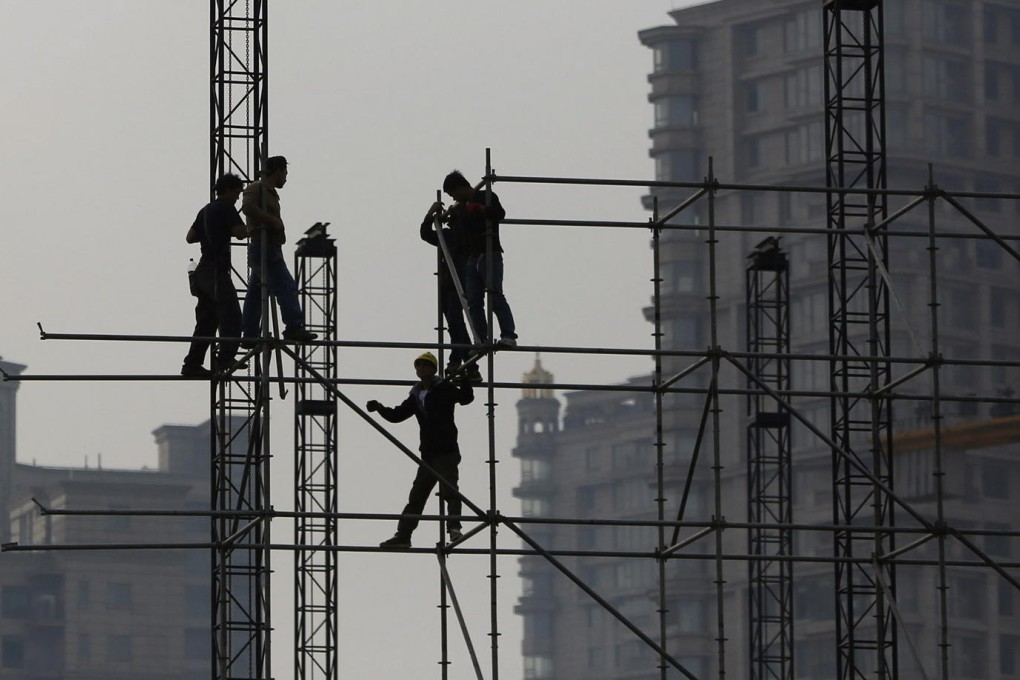 Property investment in China fell in the first quarter to 12 per cent of GDP, with new home starts down more than 25 per cent. Photo: Reuters