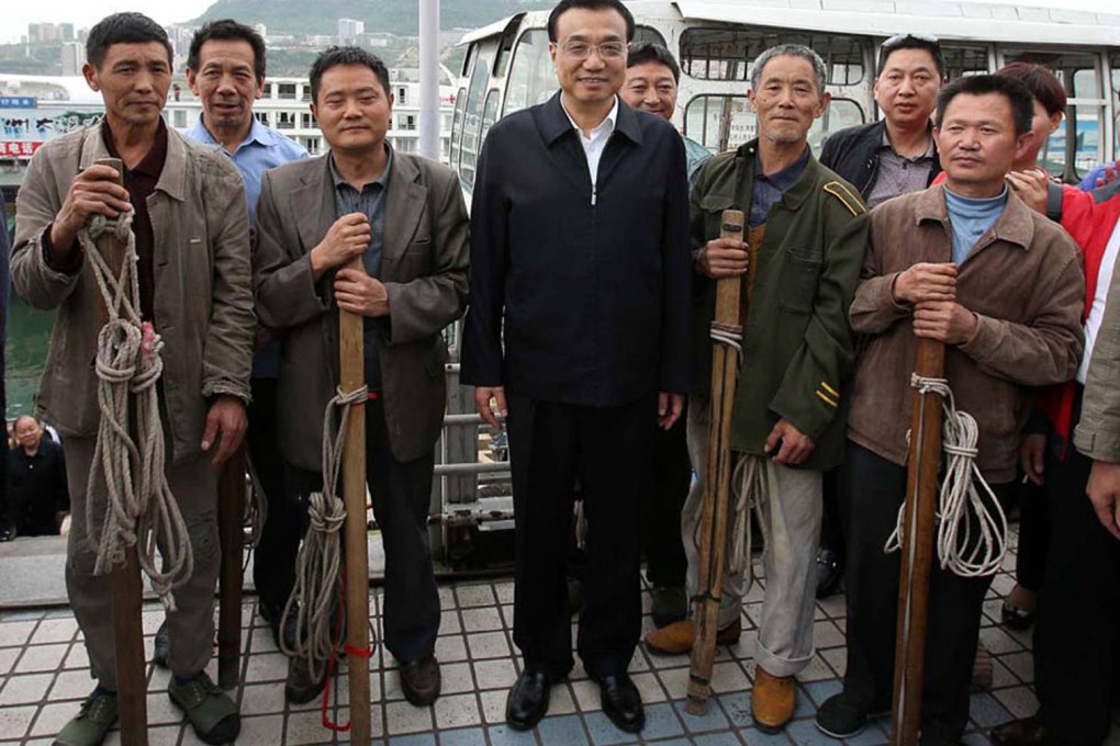 Li Keqiang visits Wanzhou port. Photo: SCMP