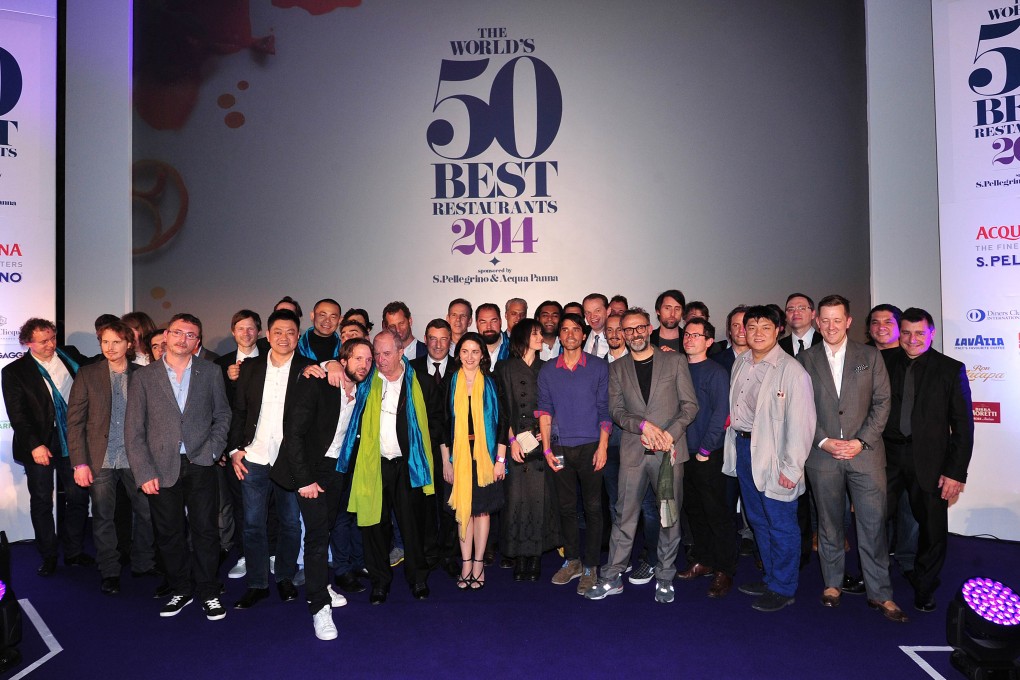Head chefs from the world's top 50 restaurants pose for a picture at the World's 50 Best Restaurants Awards 2014, at the Guildhall in central London. Photo: AFP
