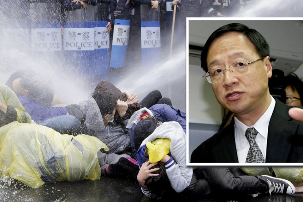 Taiwan police use water cannon to disperse anti-nuclear protesters