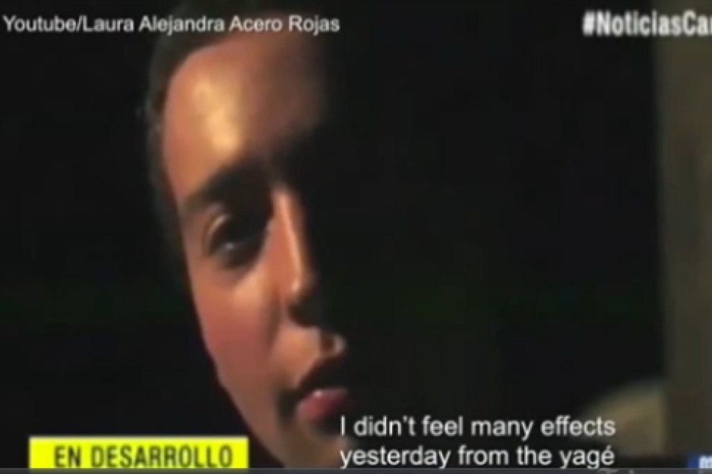 A screen capture from a video in which British teen Henry Miller introduces himself to other tourists at a tribal ceremony where he took the hallucinogenic drink that cost him his life. Photo: SCMP Pictures