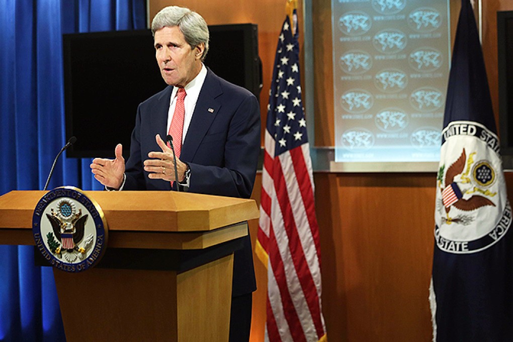 US Secretary of State John Kerry makes a statement on the Ukraine crisis in Washington. Photo: AFP