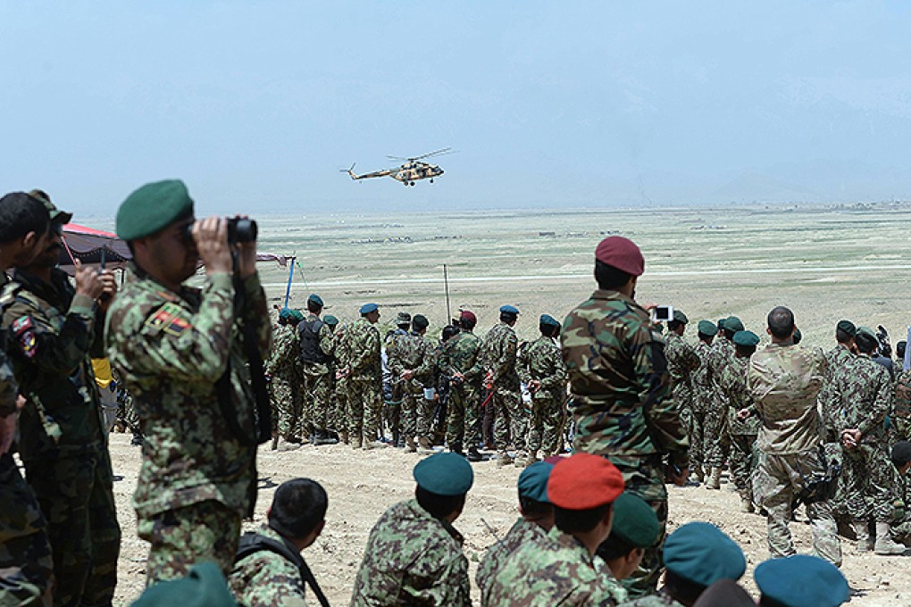 Afghan National Army (ANA) soldiers on military exercise outside Kabul. Afghan troops killed at least 60 militants near the Pakistan border on Wednesday. Photo: AFP