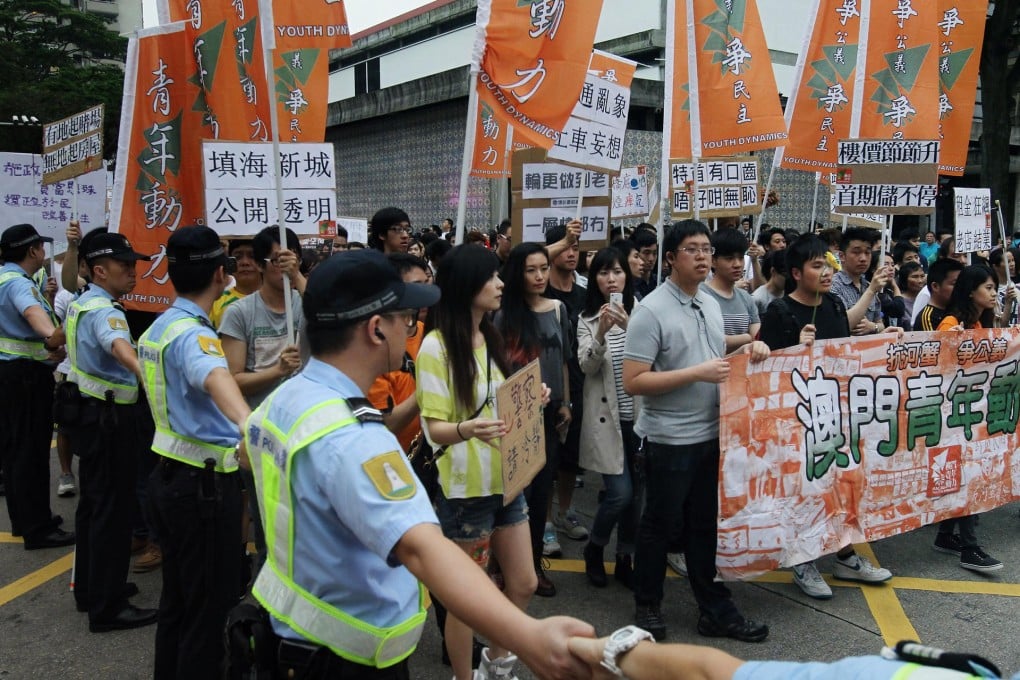 Protestors demand better working conditions and a ban on imported labour. Photo: Dickson Lee
