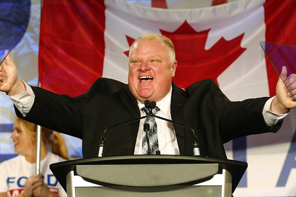 Toronto Mayor Rob Ford during his campaign launch party in Toronto on April 17. Photo: Reuters