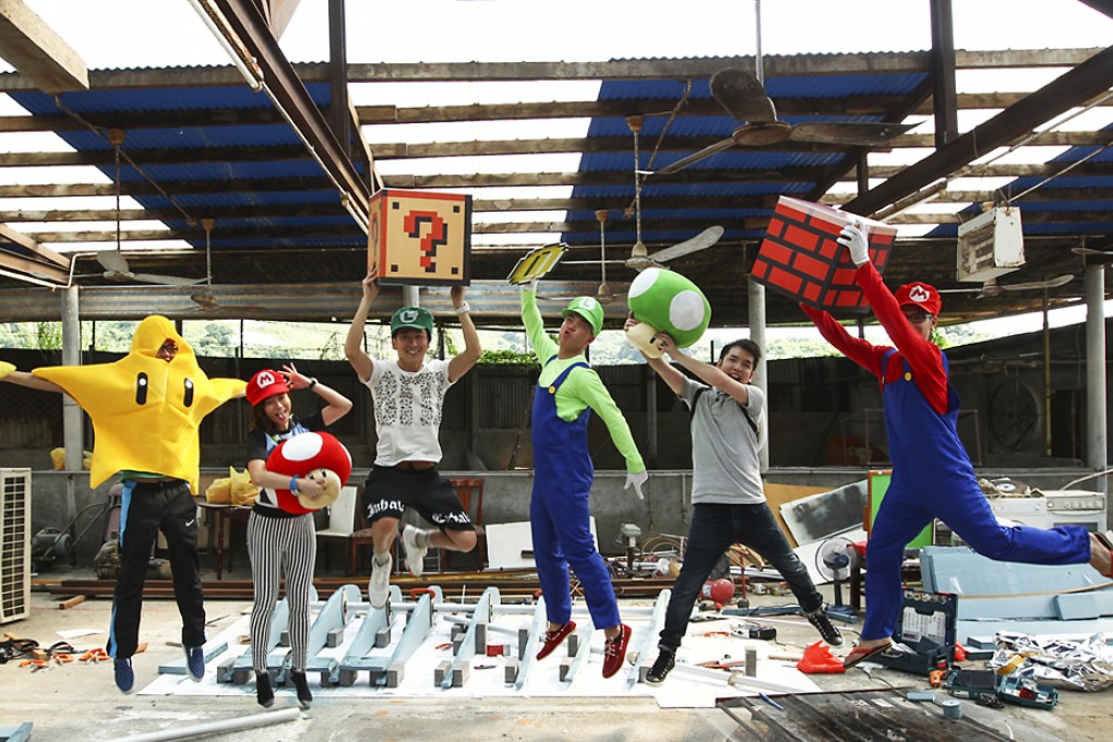 The game’s up: Team Mario Break (L to R) Spencer Chu, Cat Chan, Fong Mo-kit, Jackie Lee, Josh Lee, and Chan Ka-tsun. Photo: Jonathan Wong