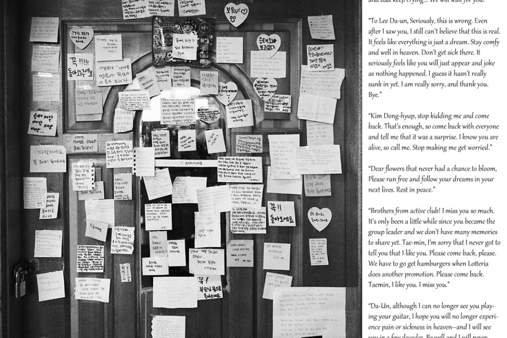 Hopes and fears: Notes to victims of the Sewol ferry from Danwon High School