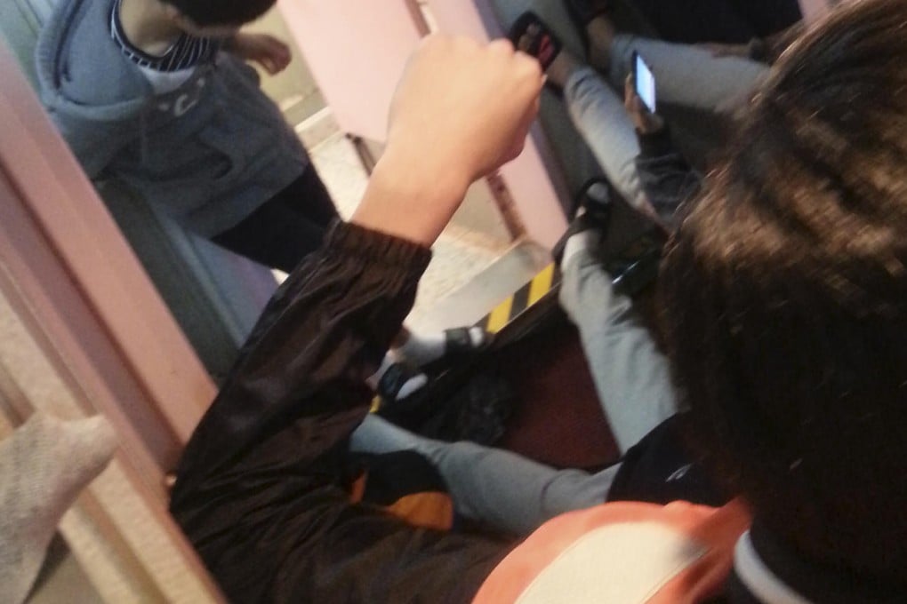 Students are shown inside the sinking ferry Sewol. Photo: AP