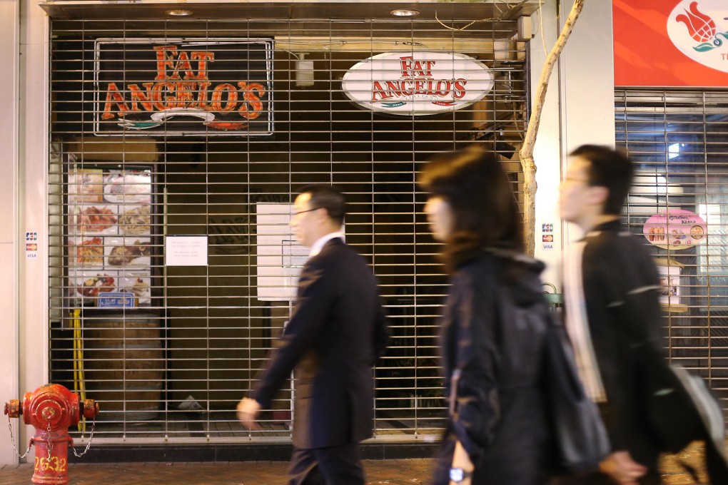Fat Angelo's restaurant in Tsim Sha Tsui is one of three that have closed their doors. Photo: David Wong