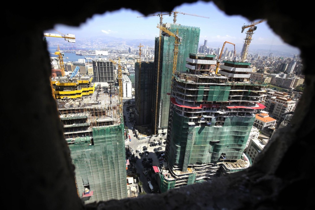 The view from a room in the battered Holiday Inn. Photo: AFP