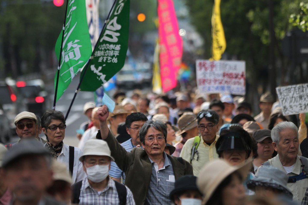 Marchers vowed to protect Japan's post-war constitution. Photo: AP