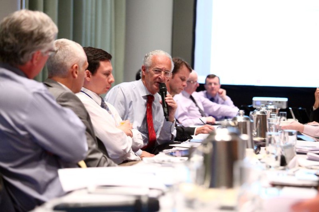 Louis Romanet, Chairman of the International Federation of Horseracing Authorities, speaks at the IFHA Executive Council meeting today as it met for the first time at an Asian Racing Conference.