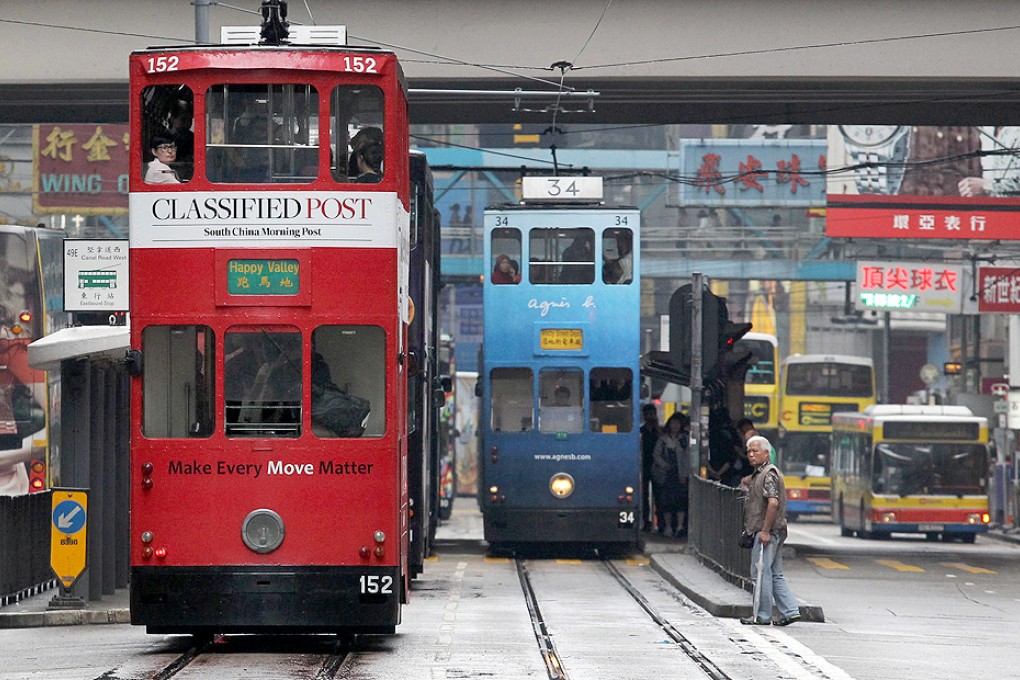 Trams such as those plying their routes through Causeway Bay may be joined by a test vehicle fitted with a more powerful engine and air-conditioning. Photo: Dickson Lee