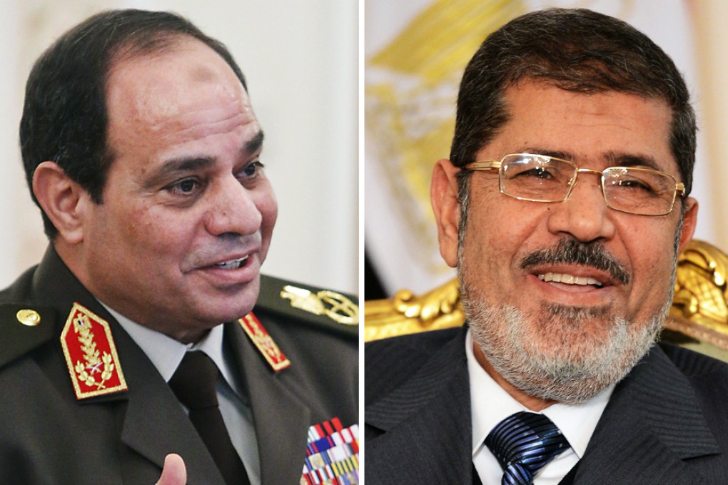 Abdel-Fattah el-Sisi (left) and Mohammed Mursi. Photos: EPA, AFP