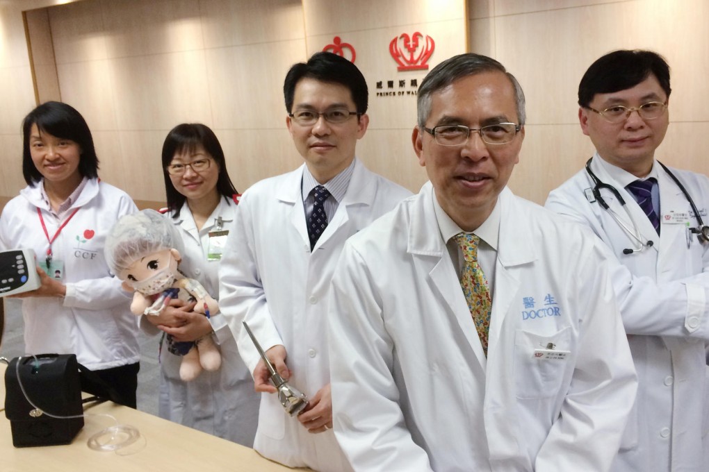 Molin Lin, Jeanny Cheung, Dr Wong Kwok-chuen, Dr Li Chi-kong and Dr Michael Kam of the Prince of Wales Hospital. Photo: Ernest Kao
