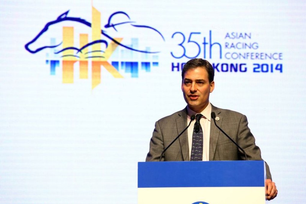 James L. Gagliano, President and Chief Operating Officer of The Jockey Club, shares his views and opinion to all attending delegates.