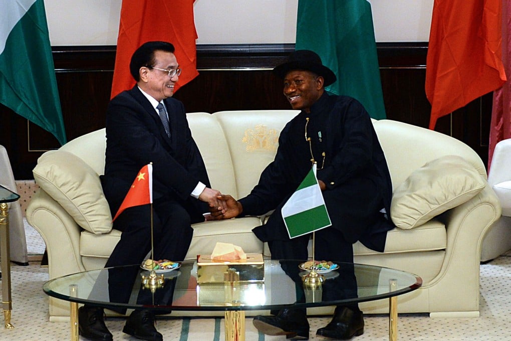 Premier Li Keqiang and Nigerian President Goodluck Jonathan. Li has pledged to assist Nigeria in its fight against Islamic militant group Boko Haram. Photo: AFP