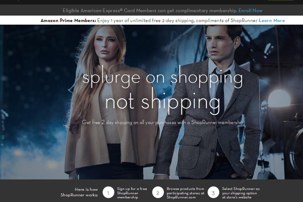 ShopRunner hopes to piggy-back on Alibaba's distribution network in China. Photo: ShopRunner website