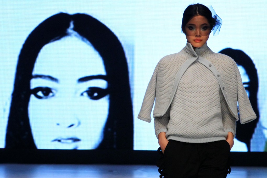 A model wears an outfit by designer Johanna Ho, a Central Saint Martins graduate, during a Hong Kong fashion show. Photo: May Tse