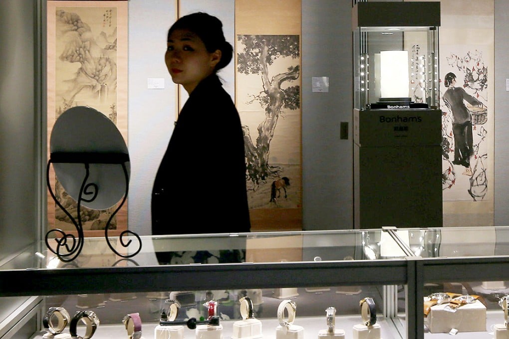 A look inside the new Bonhams showroom at One Pacific Place. Photo: Nora Tam