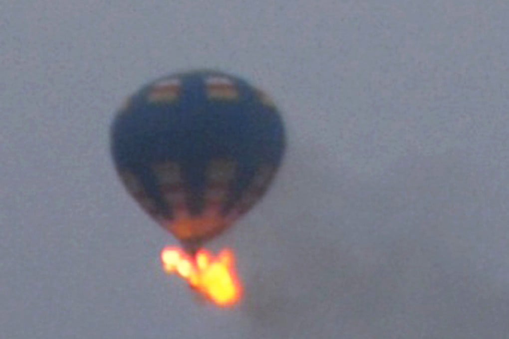 A spectator took this photo of the troubled balloon. Photo: AP