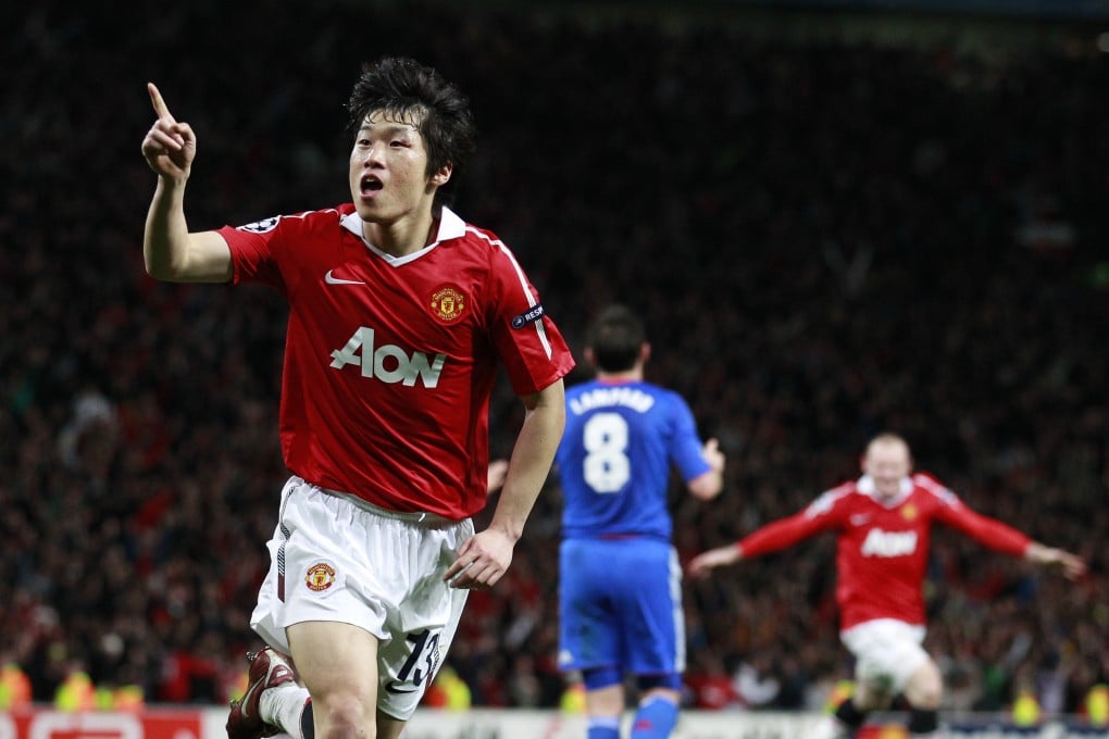 Park Ji-sung celebrates a goal for United in 2011. Photo: AP